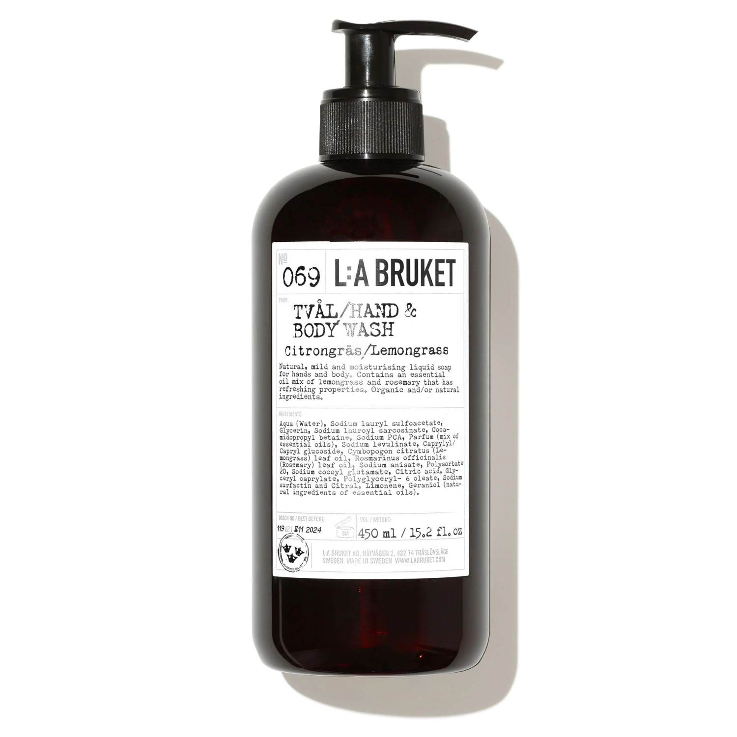 L:A Bruket Hand & Body Wash Nettoyant Citronnelle 069 3 L:A Bruket Hand & Body Wash Nettoyant Citronnelle 069
