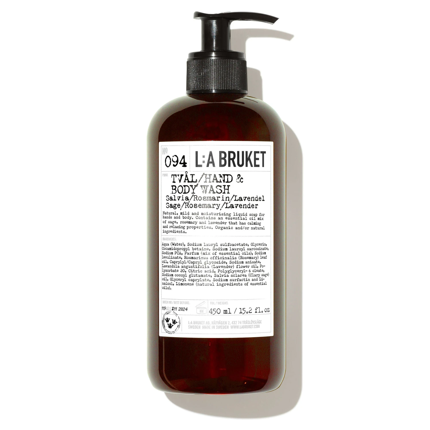 L:A Bruket Hand & Body Wash Nettoyant Sauge Romarin Lavande 094 3 L:A Bruket Hand & Body Wash Nettoyant Sauge Romarin Lavande 094